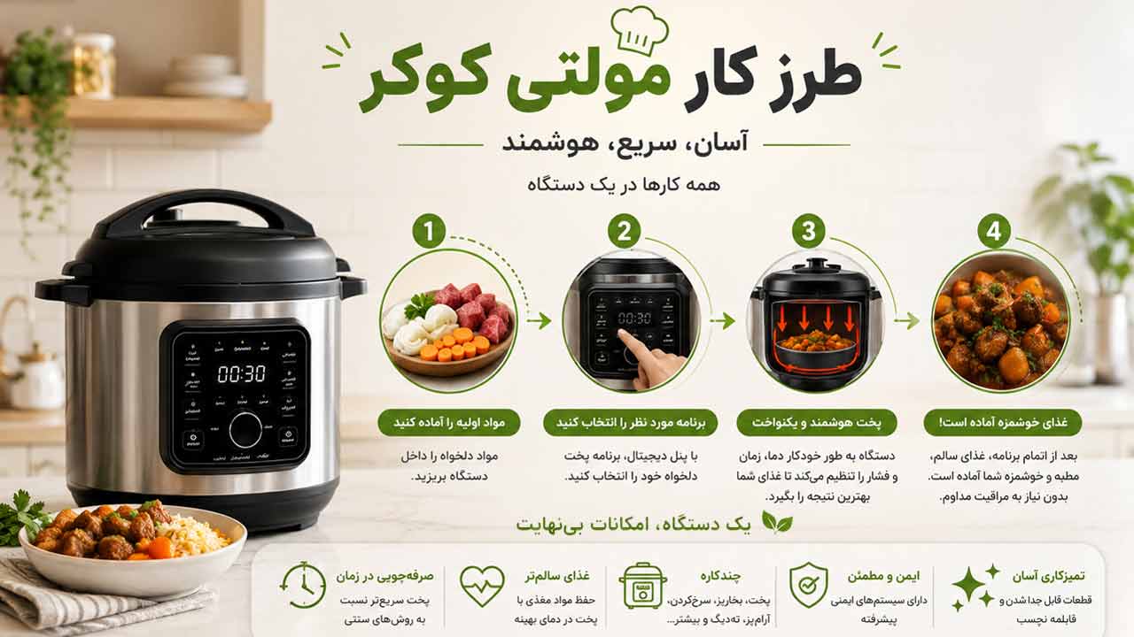 چگونه با مولتی کوکر فیلیپس کار کنیم ؟